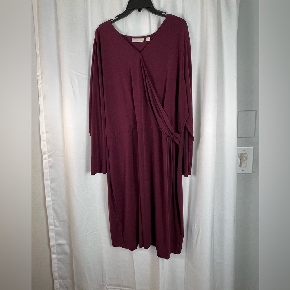 Susan Graver Maroon Gather Dress